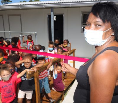 COMMUNITY MEMBERS AND CHILDREN JOIN IN RE-OPENING CRÈCHE